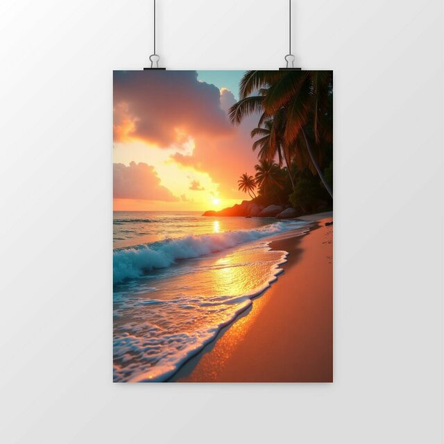 Image front Poster portrait plage paradisiaque ref 1054
