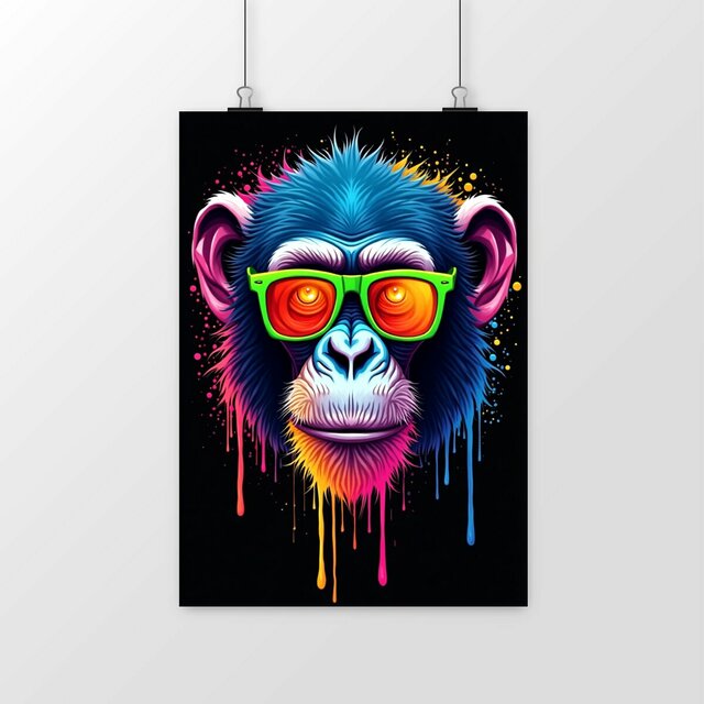 Image front Poster portrait  monkey pop art ref 1045