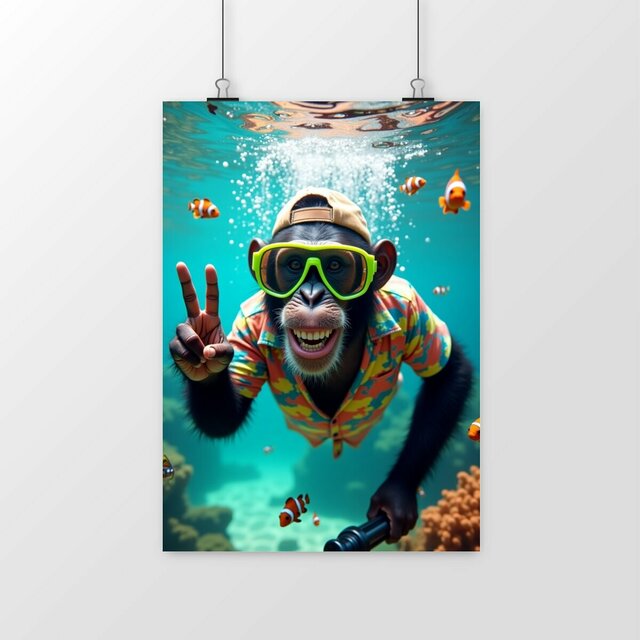 Image front Poster portrait Monkey ref 1011