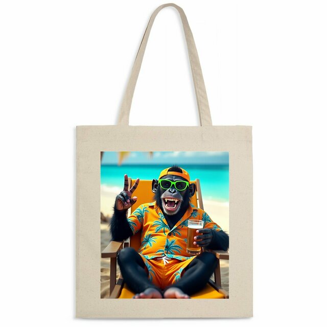 Image back Tote bag léger monkey ref 5023