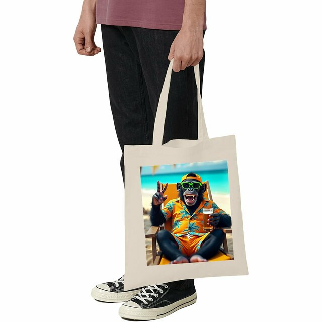 Image front Tote bag léger monkey ref 5023