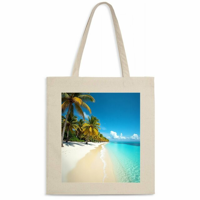 Image back Tote bag léger plage paradisiaque ref 5005