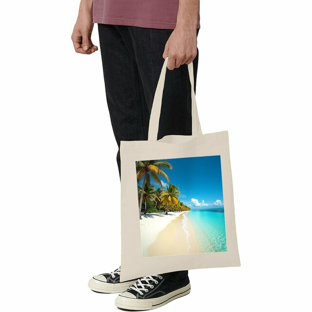 Image front Tote bag léger plage paradisiaque ref 5005