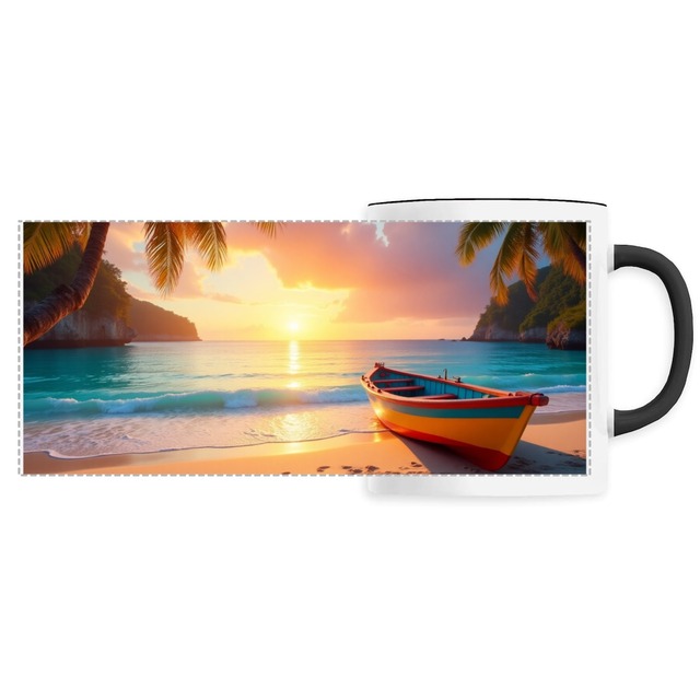Image back Mug céramique plage paradisiaque panoramique ref 3023