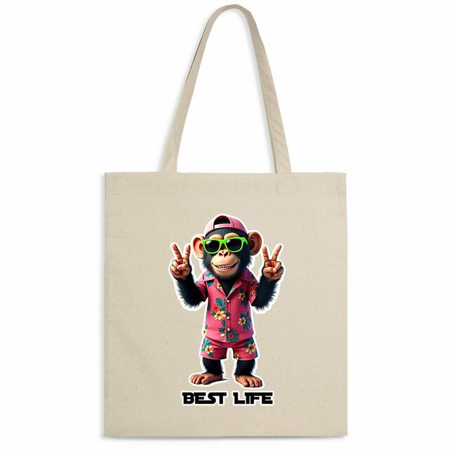 Image back Tote bag léger monkey ref 5011