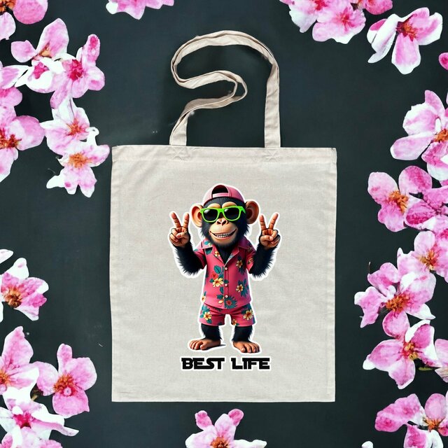 Image front Tote bag léger monkey ref 5011