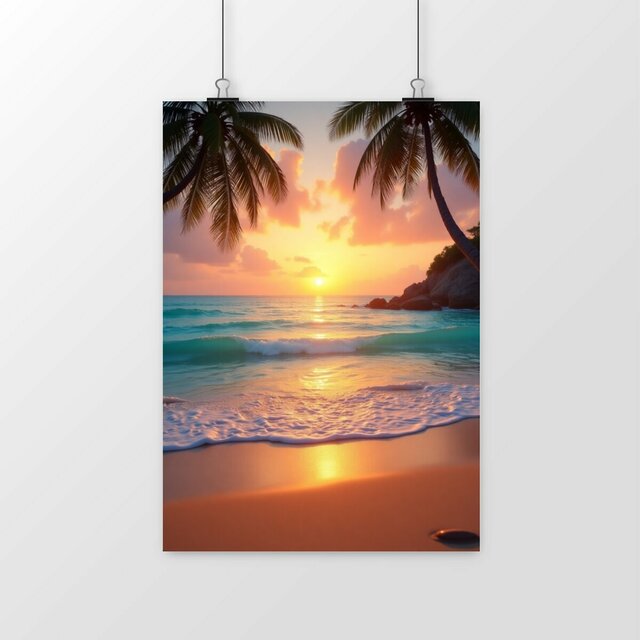 Image front Poster portrait plage paradisiaque ref 1055