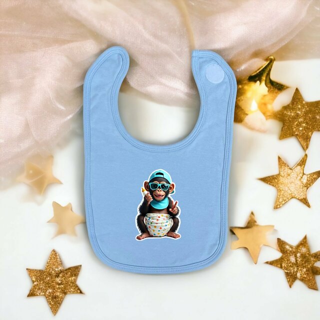 Image front bavoir baby monkey  ref 4021