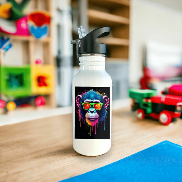 Image front Bouteille en inox Monkey pop art ref 5004