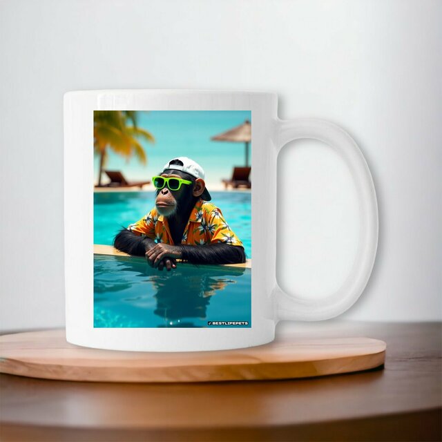 Image front Mug céramique rectangle monkey ref 3017