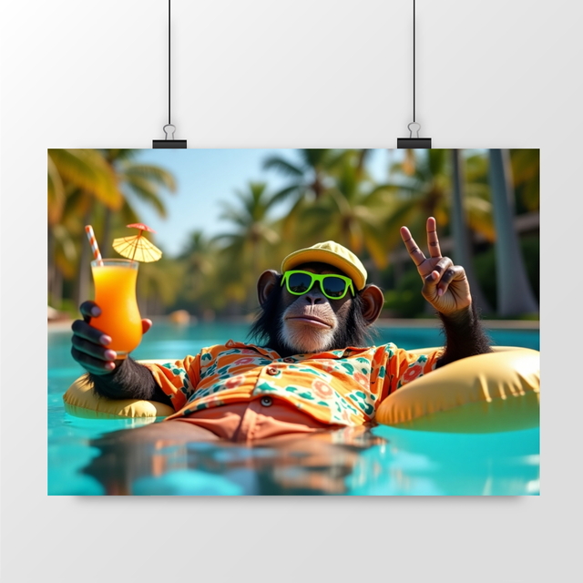 Image back Poster paysage Monkey ref 1034