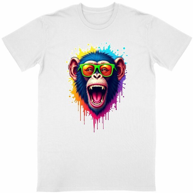 Image back T-shirt unisexe adulte monkey pop art ref 4028