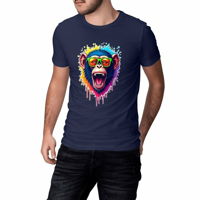 Image front T-shirt unisexe adulte monkey pop art ref 4028