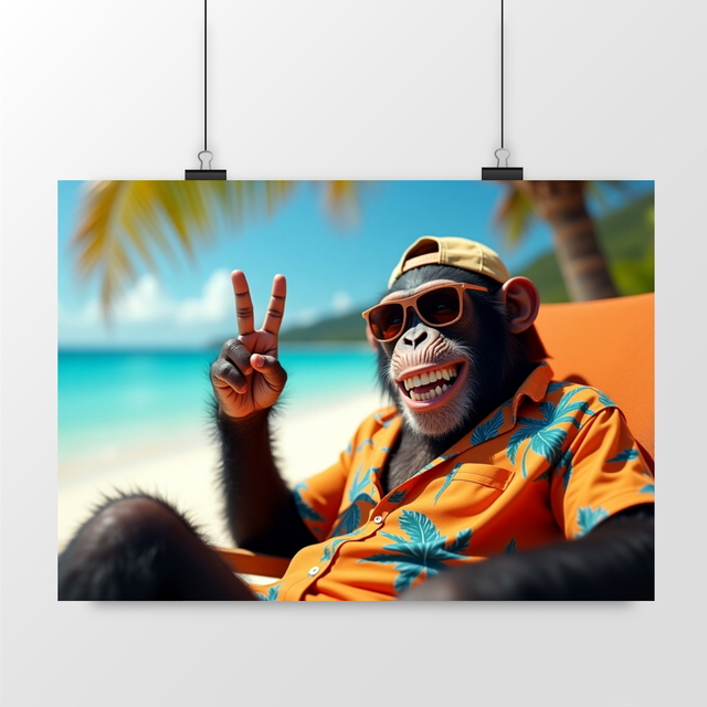 Image back Poster paysage Monkey ref 1033