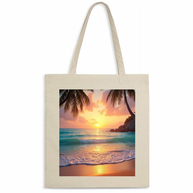 Image back Tote bag léger plage paradisiaque ref 5006