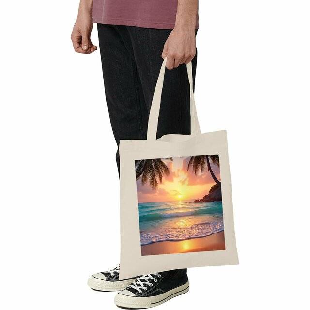 Image front Tote bag léger plage paradisiaque ref 5006