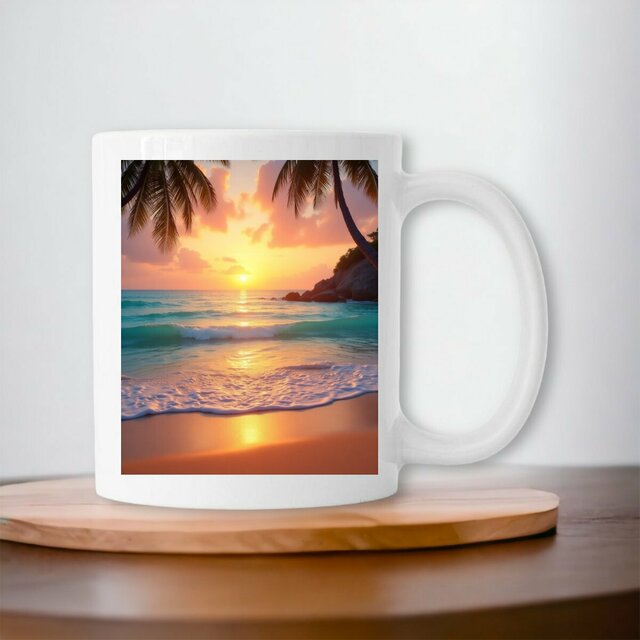 Image front Mug céramique plage paradisiaque ref 3026