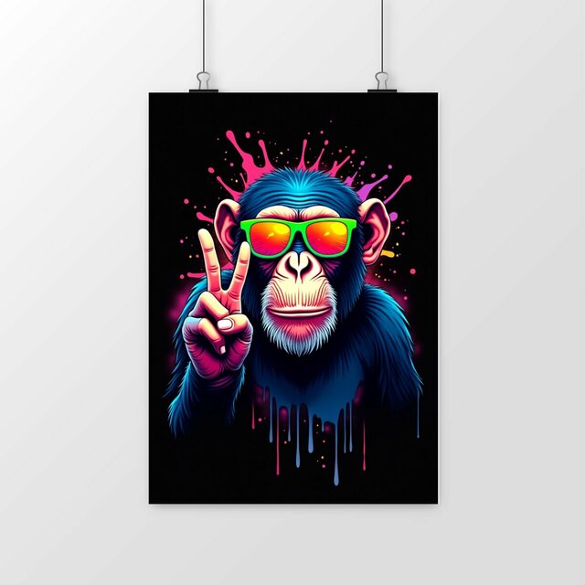 Image front Poster portrait  monkey pop art ref 1046