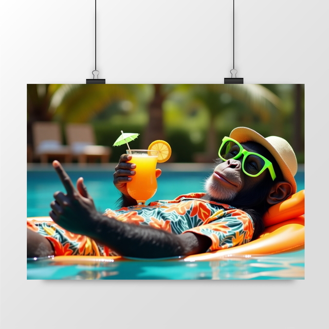 Image back Poster paysage Monkey ref 1035