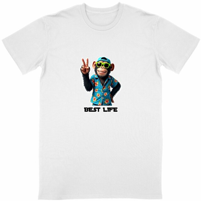 Image back T-shirt unisexe adulte monkey vacances ref 4008