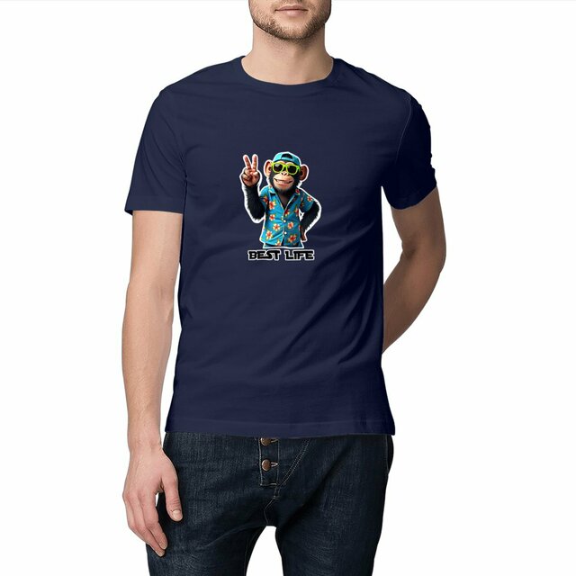Image front T-shirt unisexe adulte monkey vacances ref 4008