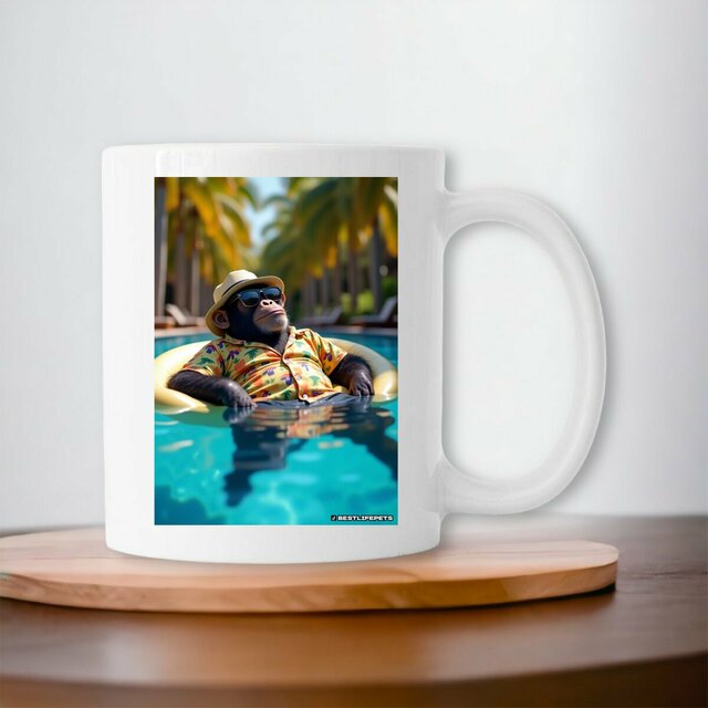 Image front Mug céramique rectangle monkey ref 3014
