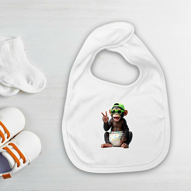 Image front bavoir baby monkey  ref 4020