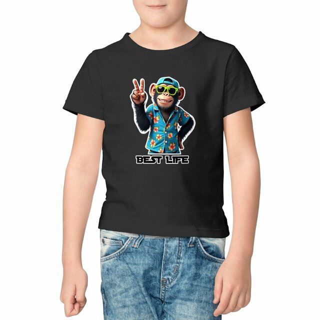 Image front T-shirt unisexe léger enfant  monkey ref 4024