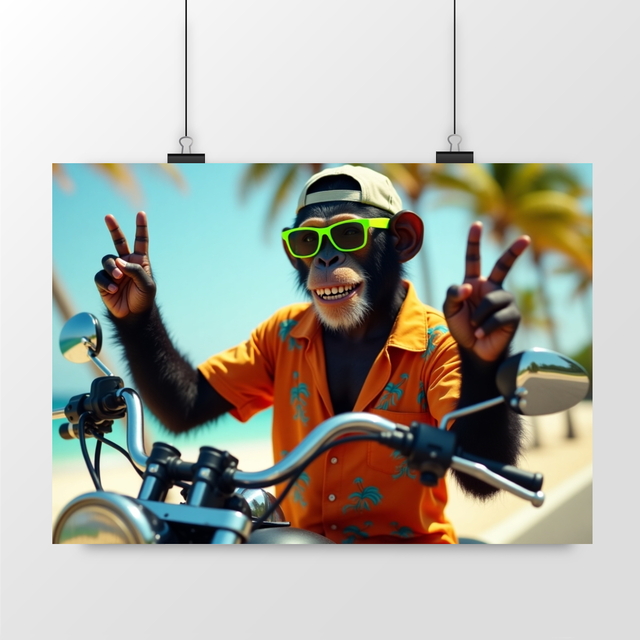 Image back Poster paysage Monkey ref 1036