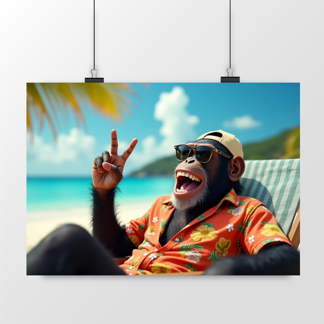 Image back Poster paysage Monkey ref 1032