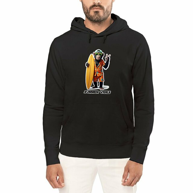 Image front Sweat à capuche unisexe adulte monkey surf ref 4025