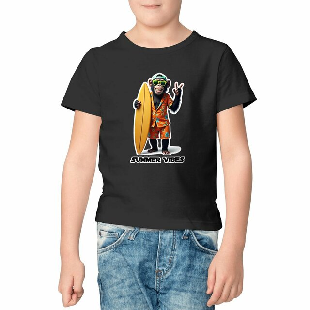 Image front T-shirt unisexe enfant léger monkey ref 4013