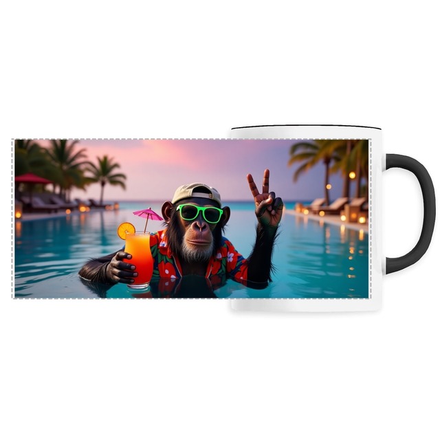 Image back Mug céramique panoramique monkey ref 3031