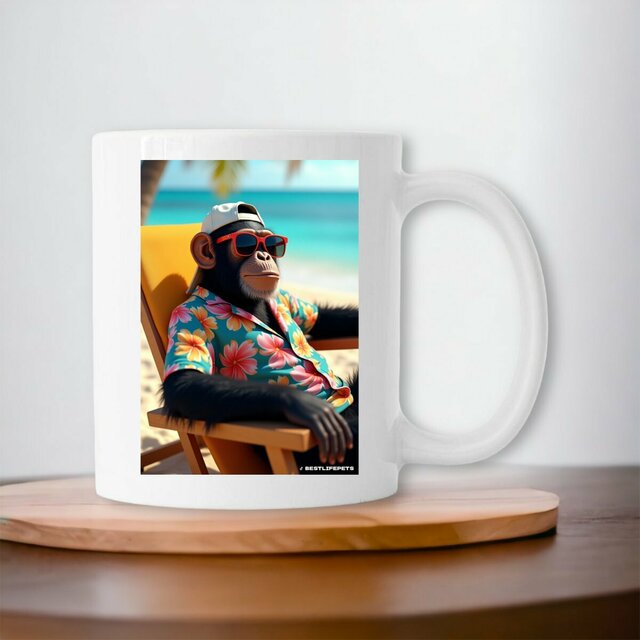 Image front Mug céramique rectangle monkey ref 3019