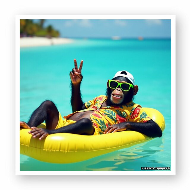 Image front Sticker carré Monkey ref 2004