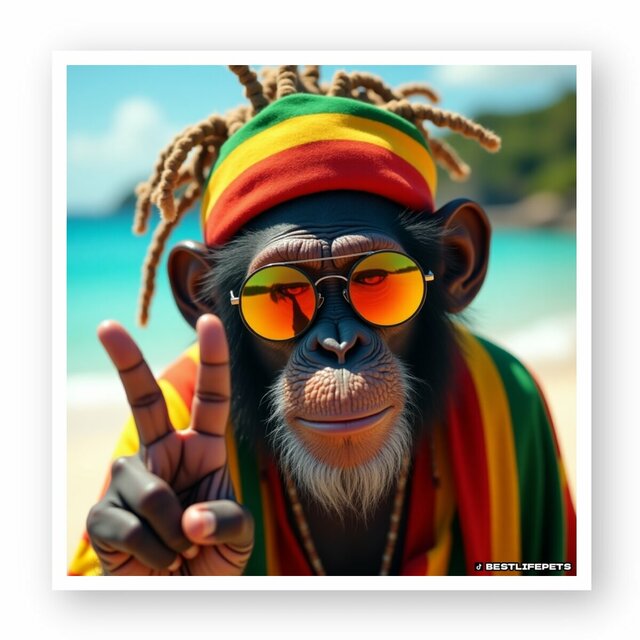 Image front Sticker carré Monkey ref 2002