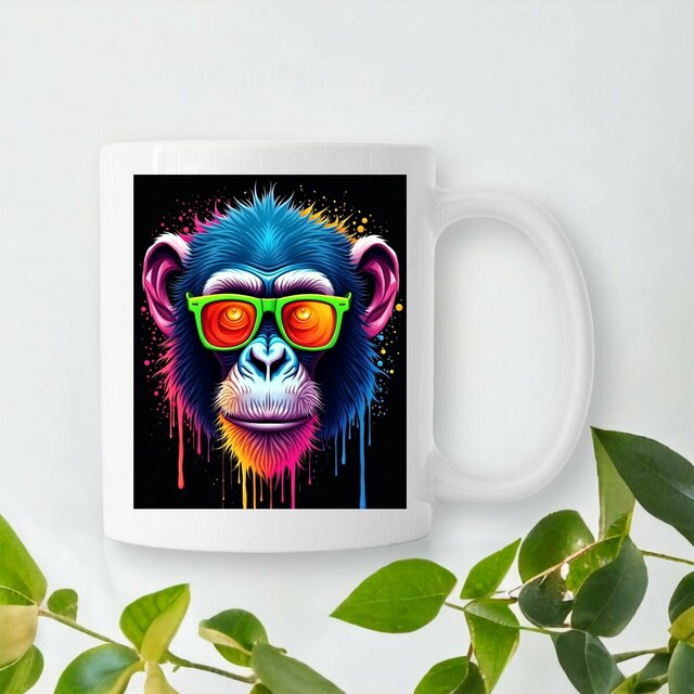 Image front Mug céramique monkey pop art ref 3027