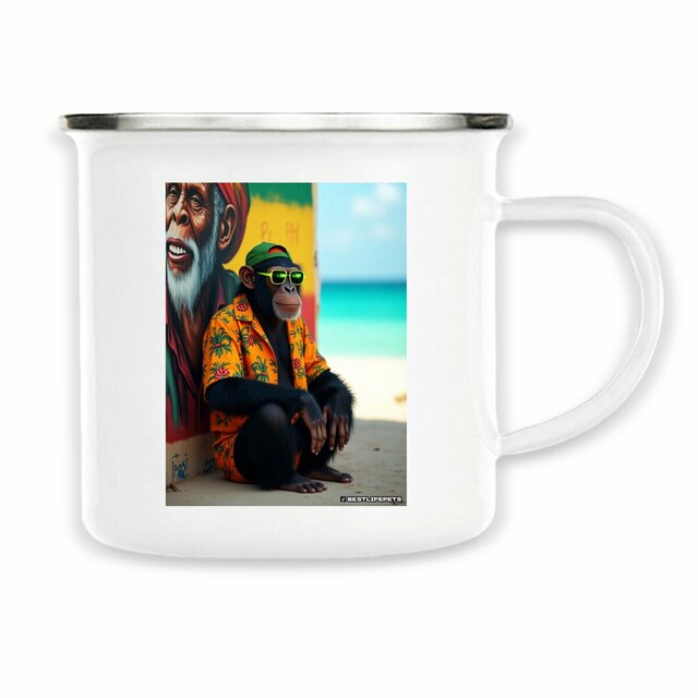 Image back Mug métal rectangle monkey ref 3012
