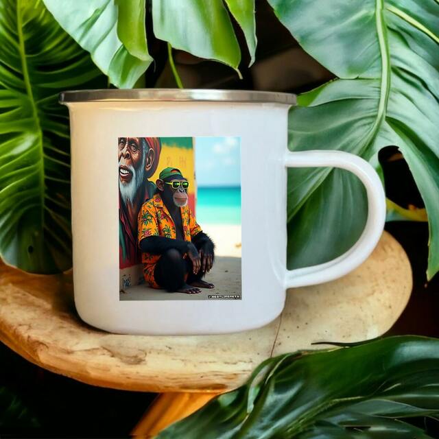 Image front Mug métal rectangle monkey ref 3012