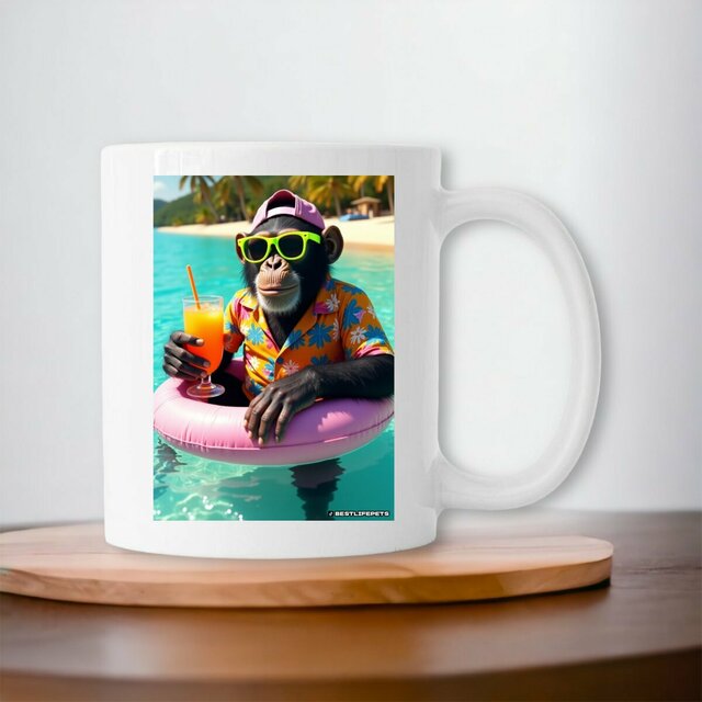 Image front Mug céramique rectangle monkey ref 3018
