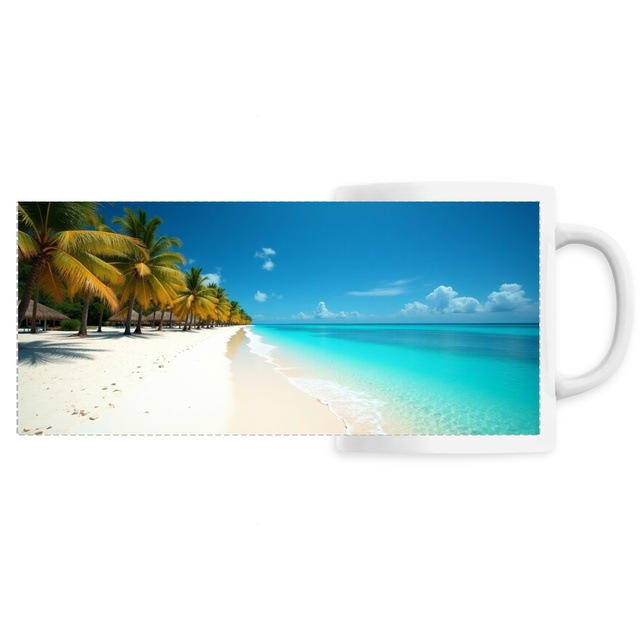 Image front Mug céramique plage paradisiaque panoramique ref 3024