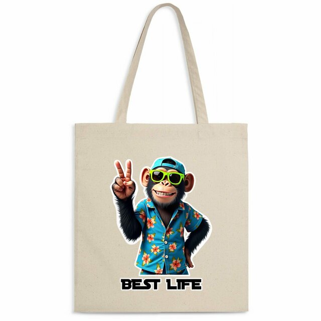 Image back Tote bag léger monkey ref 5012