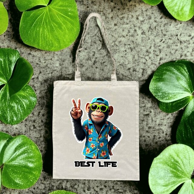 Image front Tote bag léger monkey ref 5012
