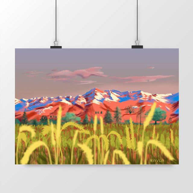 Image front Poster Pyrénées - Orange dawn