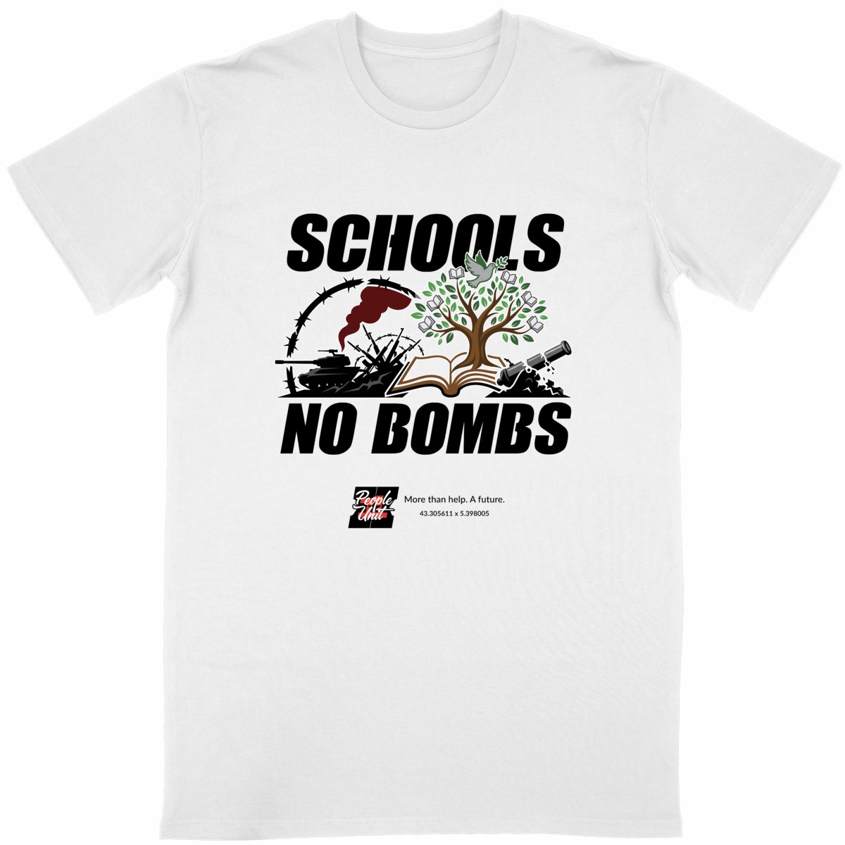 Image back Schools. No bombs.