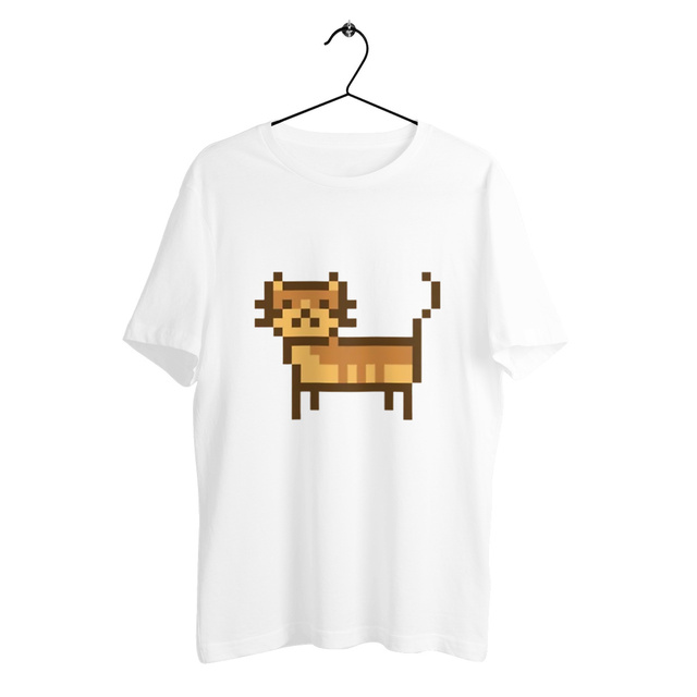 Image back T-shirt Unisexe épais avec Pixel Cat - Style Unique et Confortable
