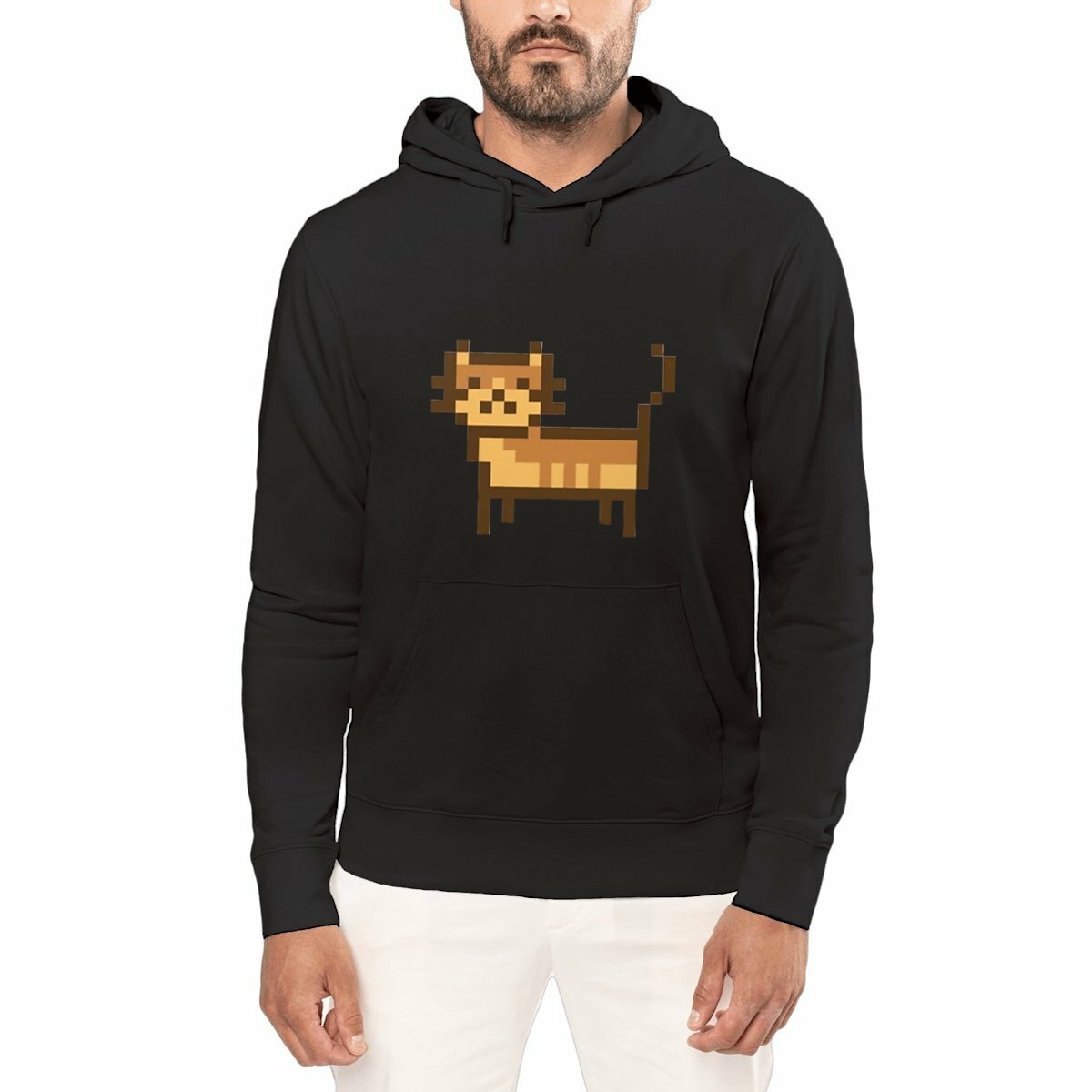 Image front Sweat à capuche Léger Unisexe avec Pixel Cat