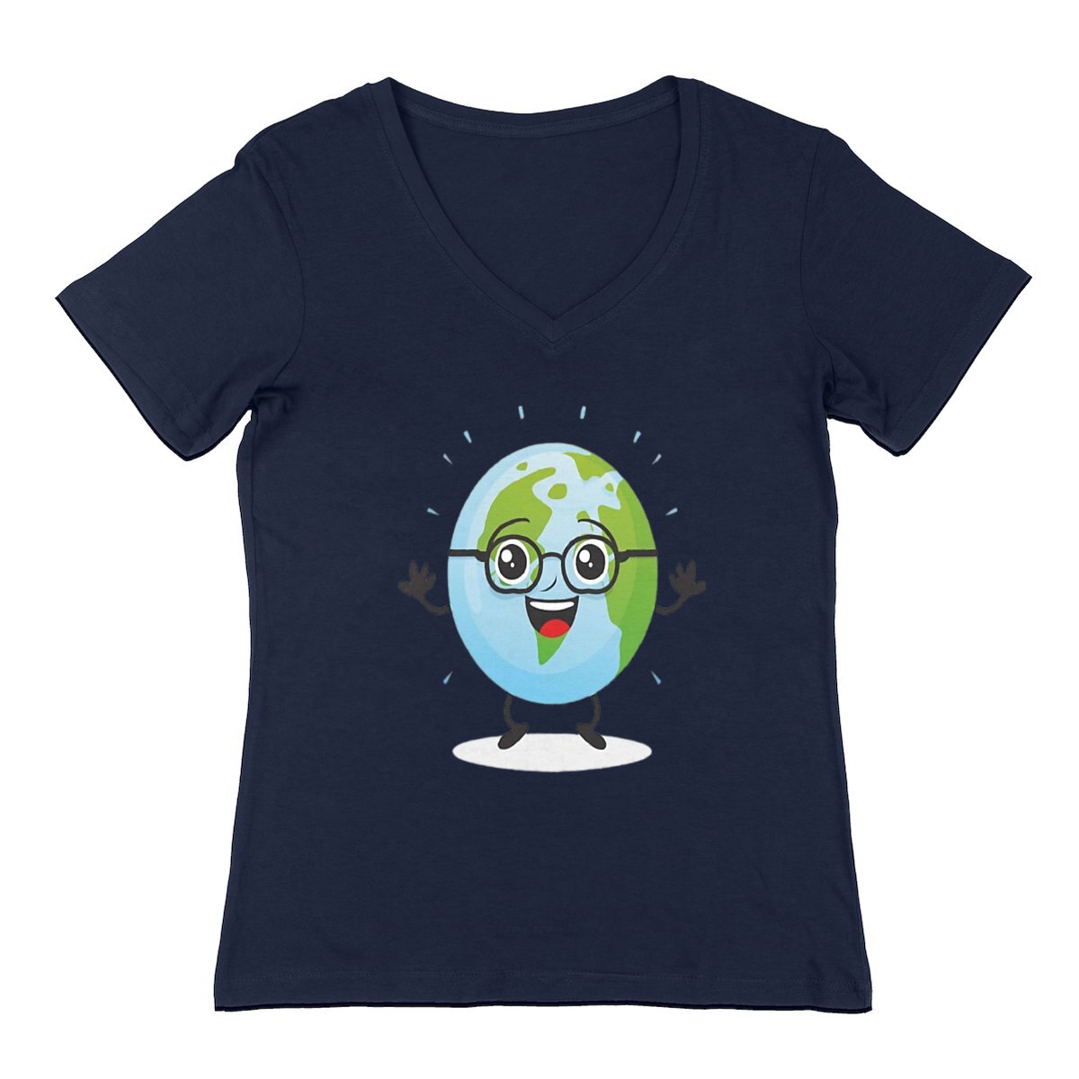 Image back smiling earth dancing wearing black glasses white background.