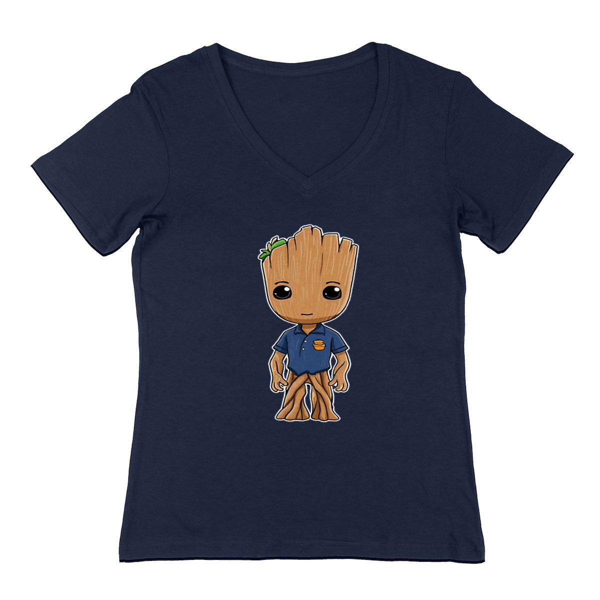 Image back Baby Groot, the young and adorable tree creature from the Guardians of Galax.