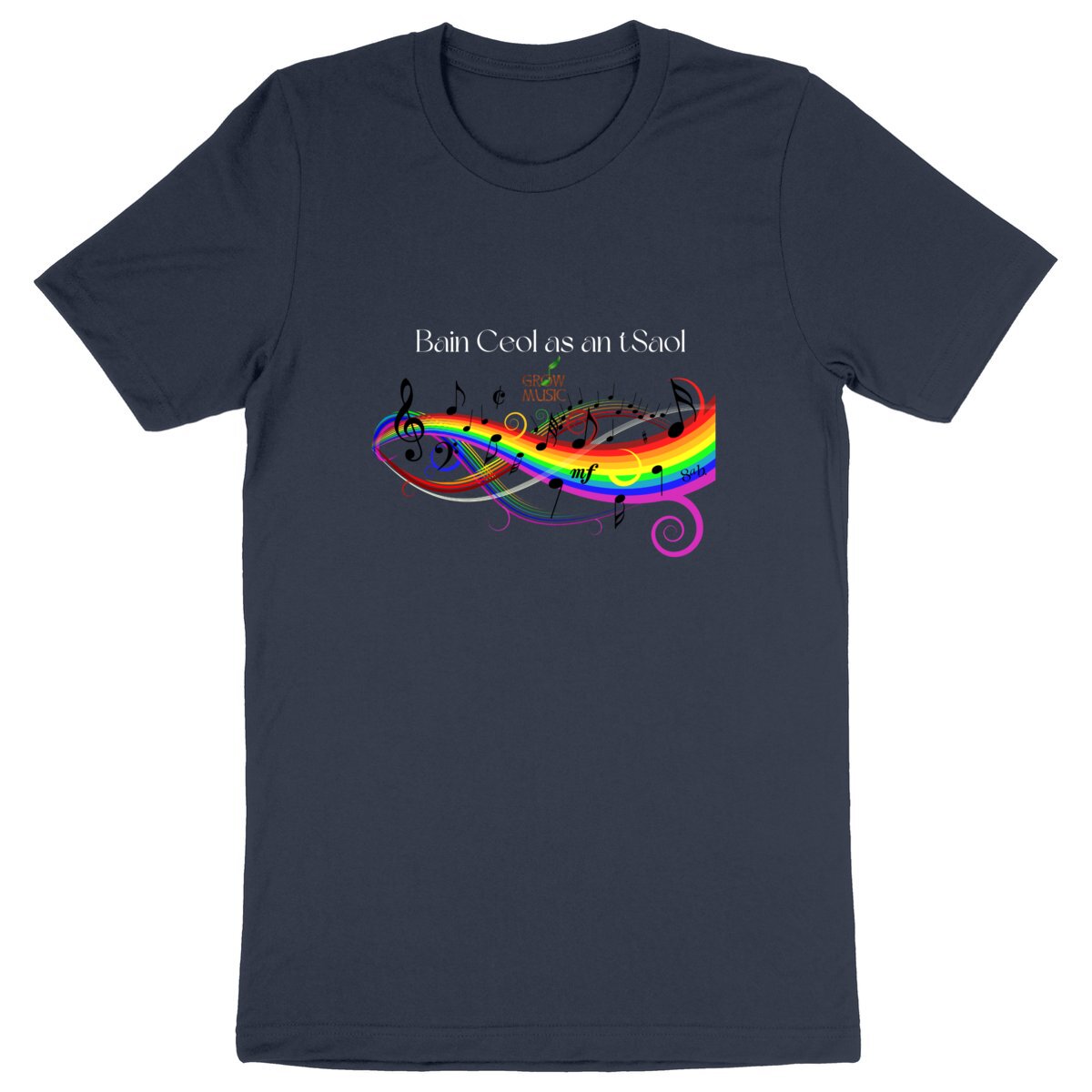 Image back Bain Ceol as an tsaol ("Enjoy life") Adult T shirt black